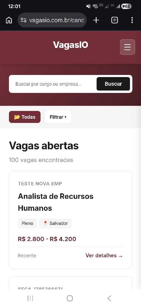 VagasIO no celular
